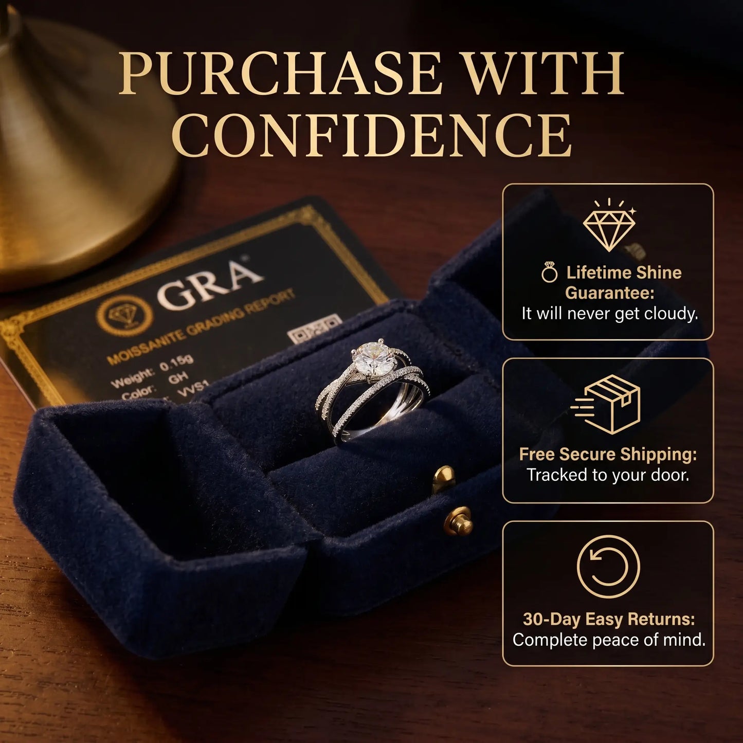 đ„Today Only: 90% OFF! Eternal "Past, Present & Future" 2-Carat Moissanite Ring (Adjustable Fit)