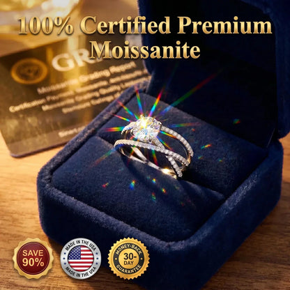 🔥Today Only: 90% OFF! Eternal "Past, Present & Future" 2-Carat Moissanite Ring (Adjustable Fit)