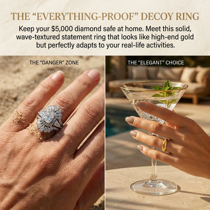 🔥 Final Flash Sale: 90% OFF-The "Everything-Proof" Travel Decoy Ring - Tarnish-Free Wave Band