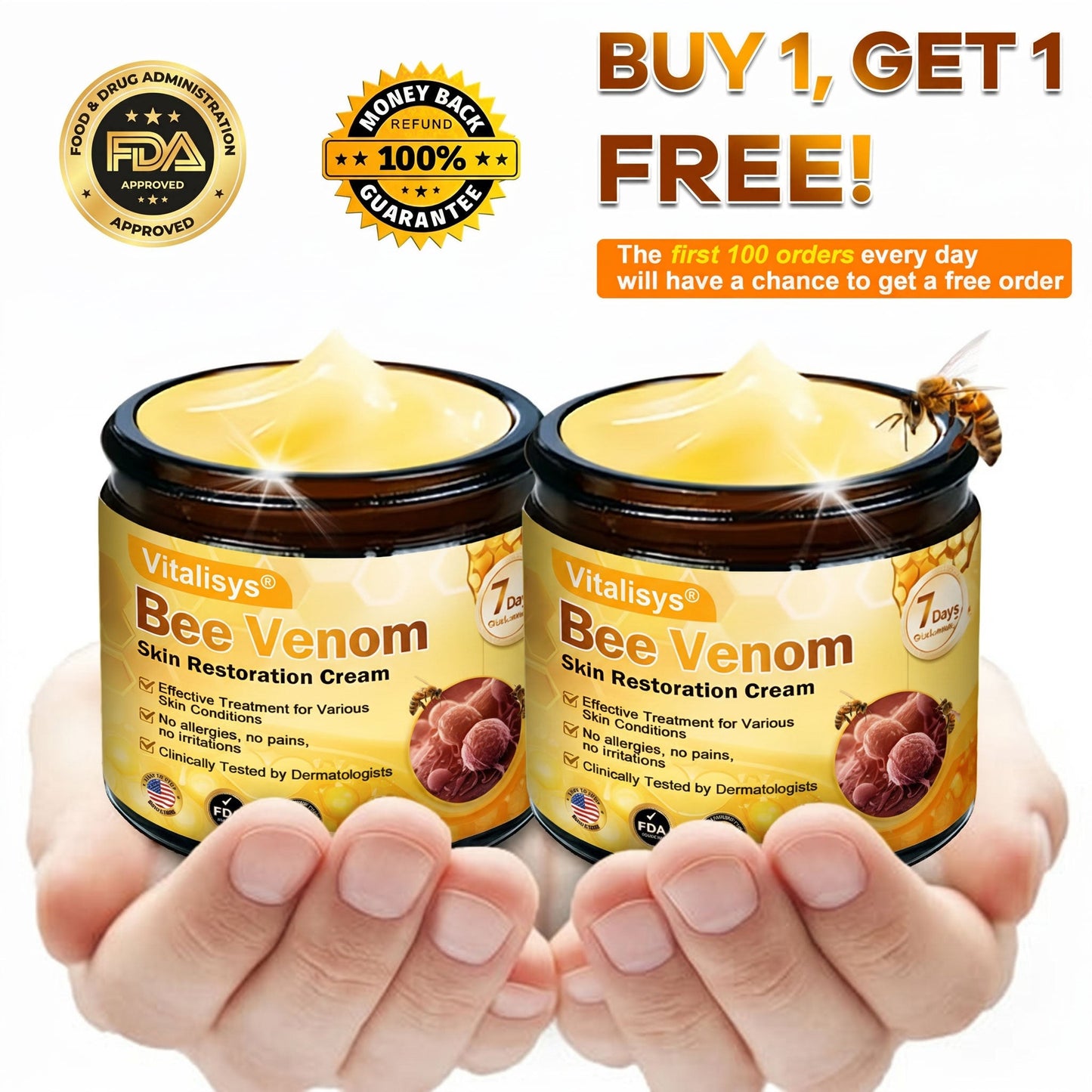 💕 LAST DAY 80% OFF💕 Vitalisys® Bee Venom Skin Restoration Cream