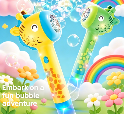Kids' Cartoon Dinosaur & Giraffe Bubble Wand, Automatic Light-Up Bubble Toy