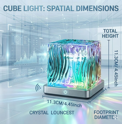 16-Color RGB Ocean Wave Projector Light - Remote Controlled LED Aurora Night Light with Water Ripple Effect - Crystal Table Lamp for Bedroom, Office & Home Decor