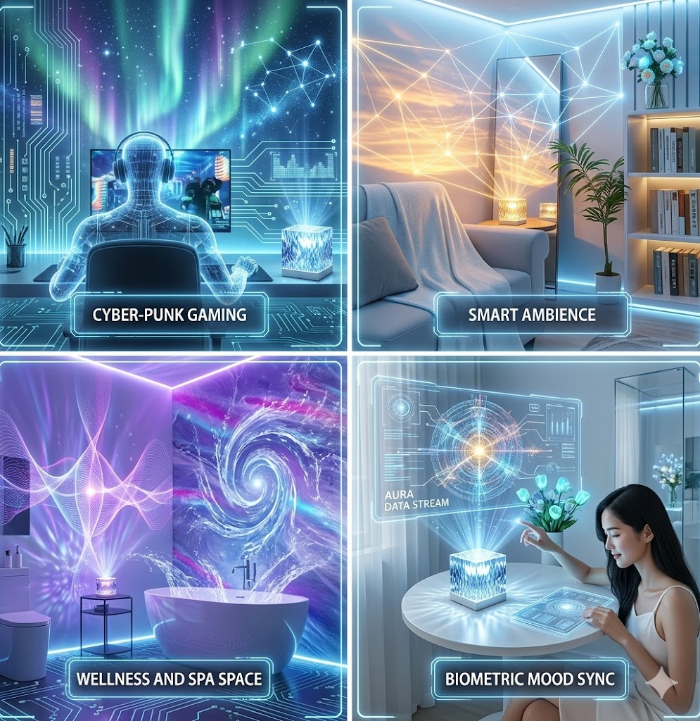 16-Color RGB Ocean Wave Projector Light - Remote Controlled LED Aurora Night Light with Water Ripple Effect - Crystal Table Lamp for Bedroom, Office & Home Decor