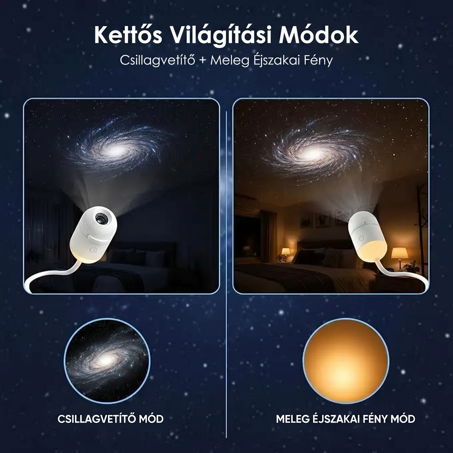 PKNEW® KÖVETKEZŐ GENERÁCIÓS OKOS PROJEKCIÓ HD Okos Dinamikus 5D Holografikus Éjszakai Fény Projektor✨