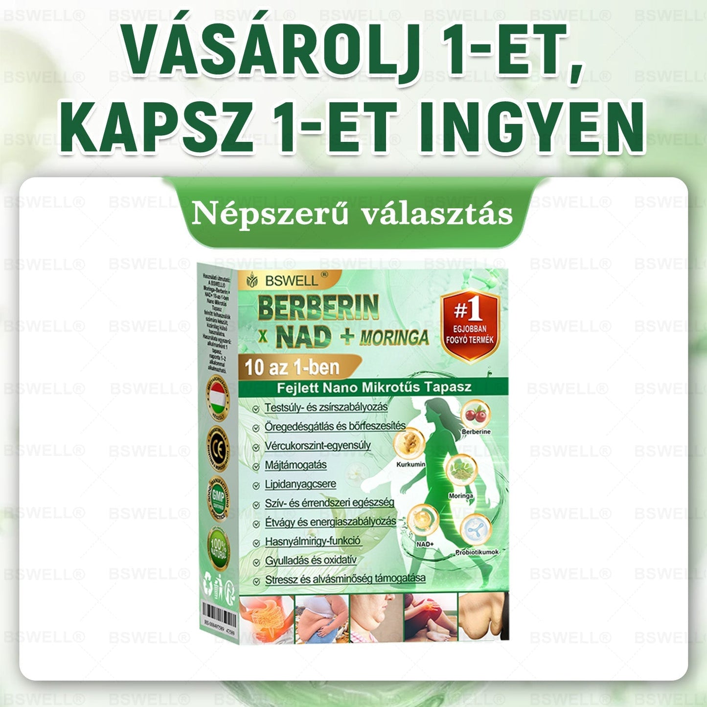 🏆🏆BSWELL® Nano mikrotűs karcsúsító tapasz (Naponta csak egyszer, 28 nap alatt látható változások 👍 Elhízás, szív- és érrendszeri egészség, cukorbetegség, alvási apnoe, bélrendszeri egészség, ízületi problémák és még sok más támogatására)✅