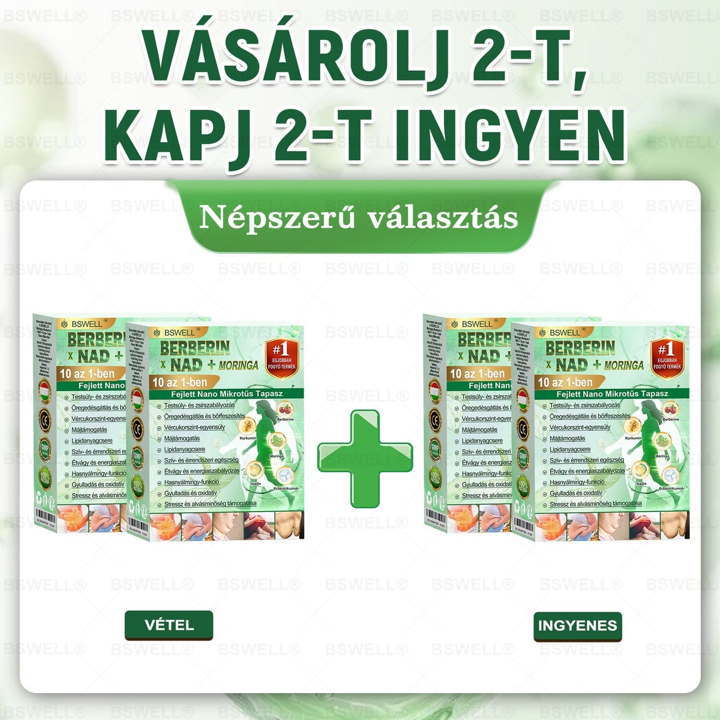 🏆🏆BSWELL® Nano mikrotűs karcsúsító tapasz (Naponta csak egyszer, 28 nap alatt látható változások 👍 Elhízás, szív- és érrendszeri egészség, cukorbetegség, alvási apnoe, bélrendszeri egészség, ízületi problémák és még sok más támogatására)✅