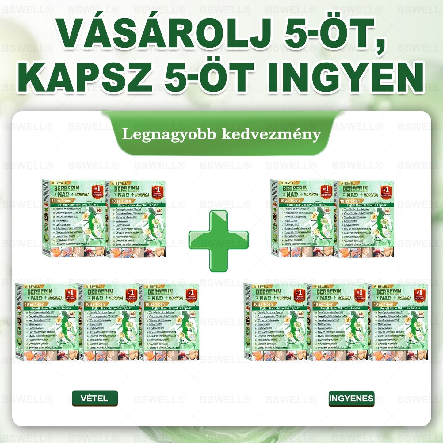 🏆🏆BSWELL® Nano mikrotűs karcsúsító tapasz (Naponta csak egyszer, 28 nap alatt látható változások 👍 Elhízás, szív- és érrendszeri egészség, cukorbetegség, alvási apnoe, bélrendszeri egészség, ízületi problémák és még sok más támogatására)✅