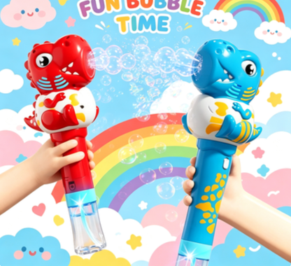 Kids' Cartoon Dinosaur & Giraffe Bubble Wand, Automatic Light-Up Bubble Toy