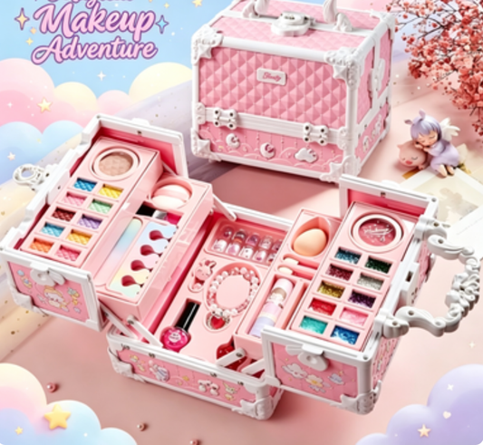 Safe Non-Toxic Kids Makeup Kit for Girls - Washable Princess Pretend Play Cosmetic Set with Mirror, Ideal Birthday Gift