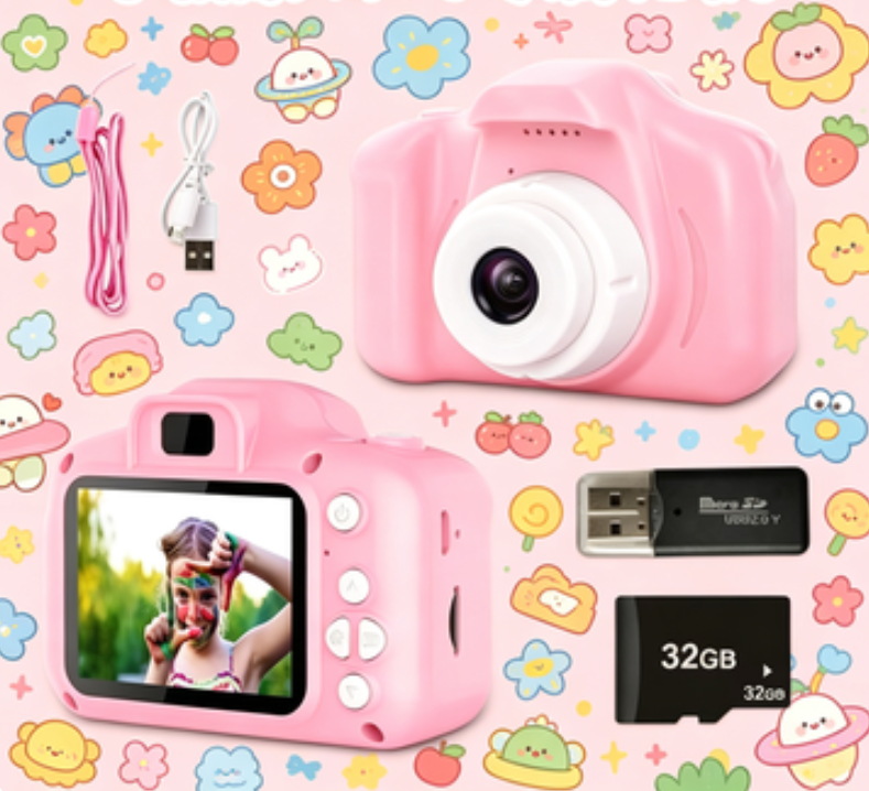 Kids’ 1080P HD Digital Camera – Cute Cartoon Toy with 8MP Lens for Outdoor Fun & Videos