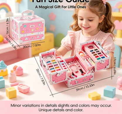 Safe Non-Toxic Kids Makeup Kit for Girls - Washable Princess Pretend Play Cosmetic Set with Mirror, Ideal Birthday Gift