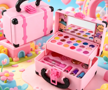 Kids Washable Makeup Kit – Princess Non-Toxic Cosmetic Toy Set for Girls