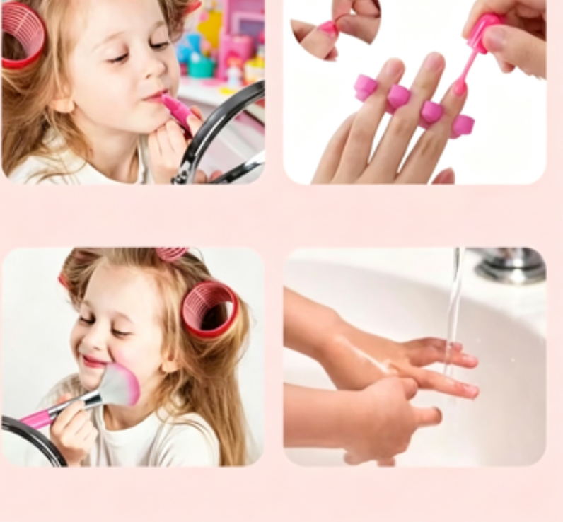 Kids Washable Makeup Kit – Princess Non-Toxic Cosmetic Toy Set for Girls