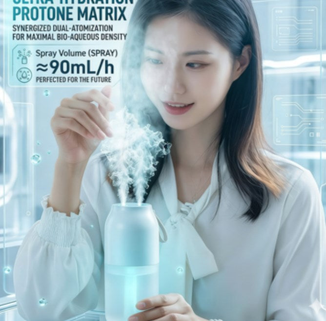 Cordless Portable Humidifier with 2000mAh Rechargeable Battery - 300ml Mini Ultrasonic Mist Maker - Silent USB Water Sprayer for Bedroom and Desktop