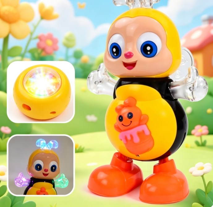 Electric Dancing Bee Toy with Music & Lights, Interactive Singing Robot, Early Educational Sensory Toy for Kids, Perfect Gift for Boys & Girls