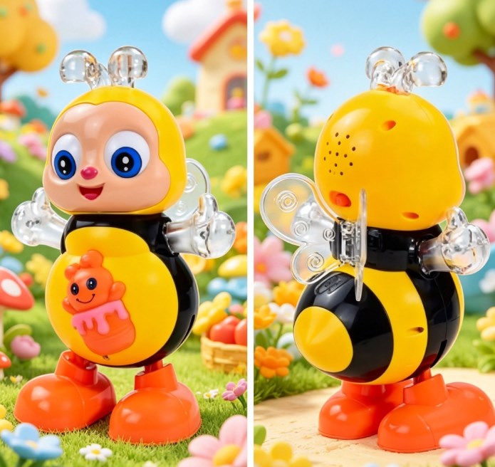 Electric Dancing Bee Toy with Music & Lights, Interactive Singing Robot, Early Educational Sensory Toy for Kids, Perfect Gift for Boys & Girls