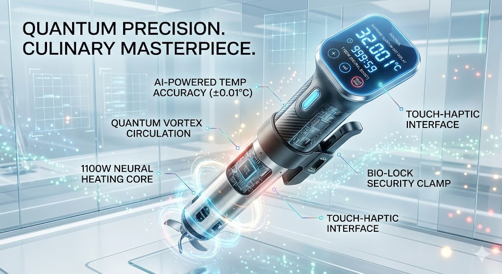 High Power 1100W Sous Vide Cooker - Professional Immersion Circulator with Accurate LCD Digital Display & IPX7 Waterproof Protection
