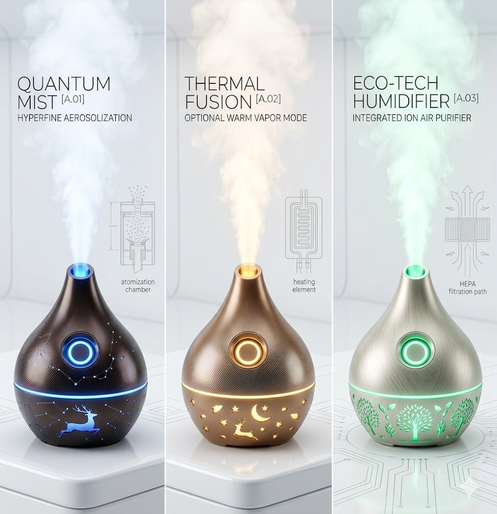 Natural Wood Grain Aroma Diffuser 200ml - Decorative Ultrasonic Humidifier with Cool Mist Sprayer - Elegant Electric Fragrance Machine for Bedroom & Living Room