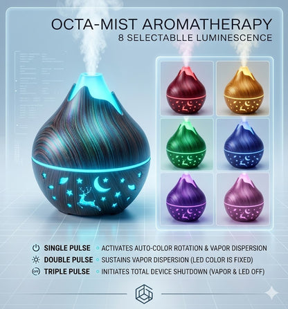 Natural Wood Grain Aroma Diffuser 200ml - Decorative Ultrasonic Humidifier with Cool Mist Sprayer - Elegant Electric Fragrance Machine for Bedroom & Living Room