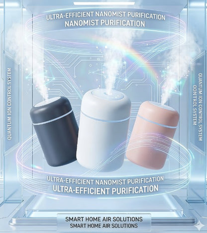 Portable 300ml Car Humidifier & Mini Aromatherapy Diffuser - Ultrasonic Air Purifier with Color Changing LED Light - Perfect for Vehicle, Travel, and Desktop
