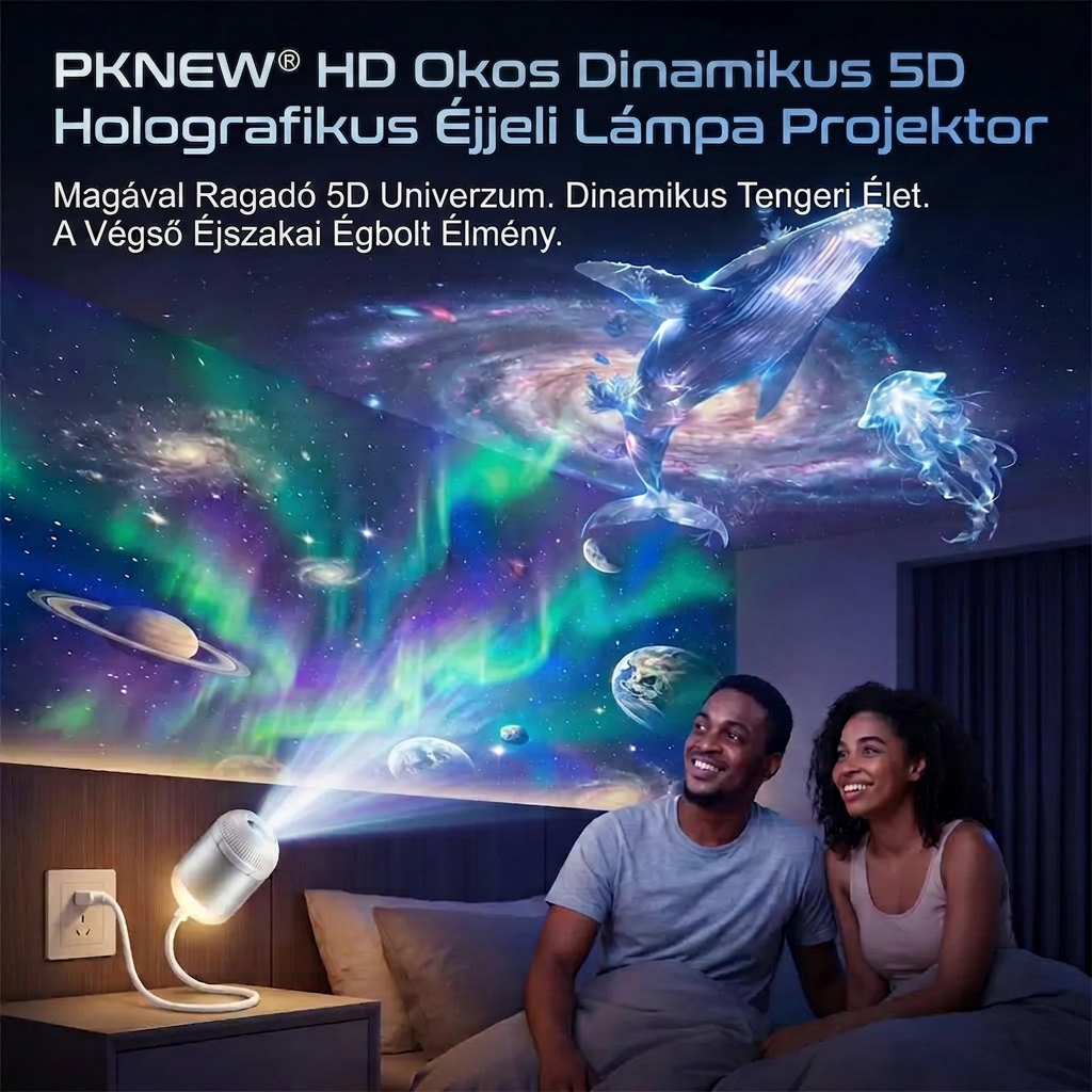 PKNEW® KÖVETKEZŐ GENERÁCIÓS OKOS PROJEKCIÓ HD Okos Dinamikus 5D Holografikus Éjszakai Fény Projektor✨